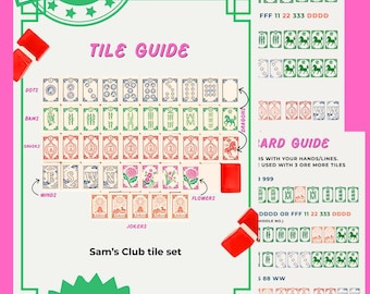 2026 American Mahjong Made Easy Spickzettel Herunterladbare, druckbare, lernen Sie, NMJL-Karte zu spielen