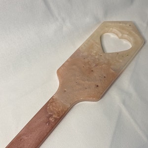 Rose Gold Haze Heart Cut-Out Paddle Epoxy Resin