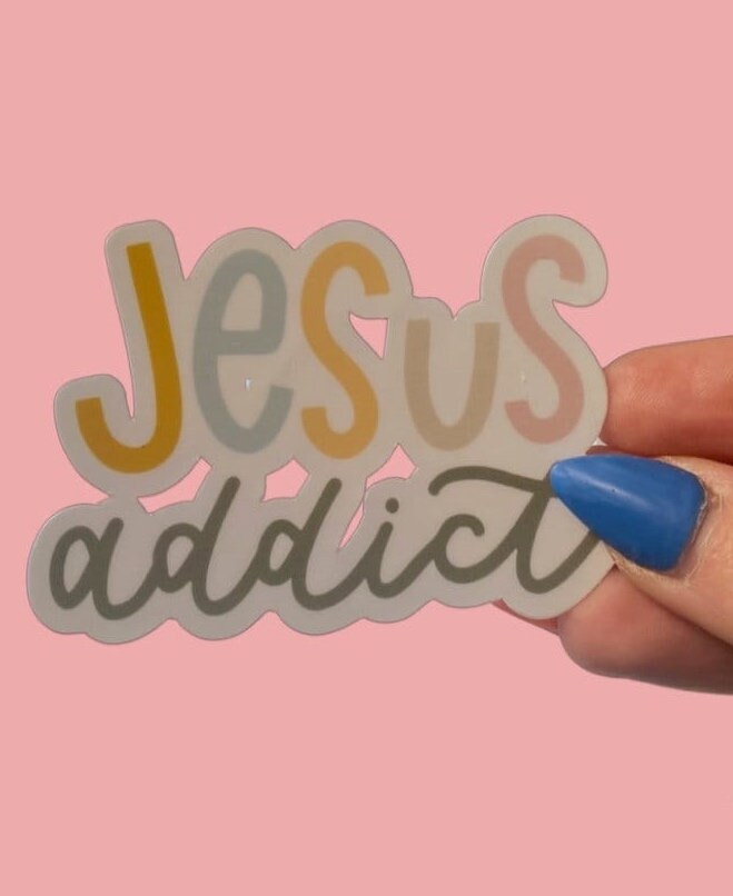 Jesus Addict Sticker Jesus Sticker Aesthetic Sticker Laptop Sticker