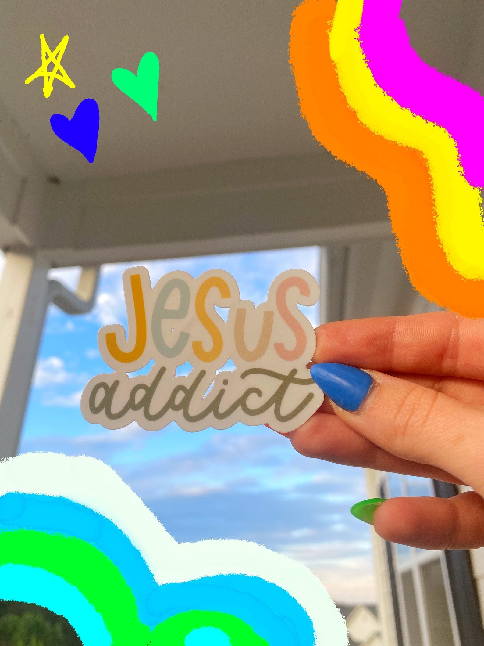 Jesus Addict Sticker Jesus Sticker Aesthetic Sticker Laptop Sticker