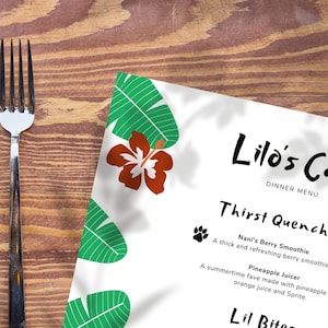 Lilo and Stitch Movie Night Menu and Template