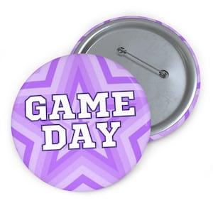 Purple Game Day Button, Tailgate Button, Game Day Accessories, Sorority Button, Purple Game Day Button