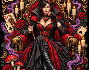 Queen of Questionable Decisions PNG SVG, Queen of Hearts Inspired Shirt Design, Gothic Wonderland Digital Download