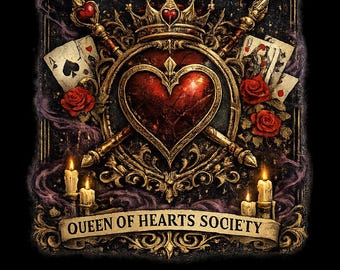 Rule the Madness PNG SVG, Queen of Hearts Society Design, Gothic Playing Card Art, Dark Fantasy Shirt Graphic, Digital Download