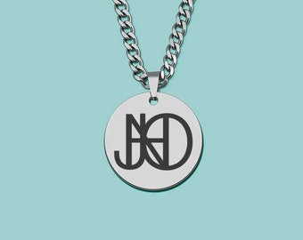 Customized Monogram Necklace, Turn Your Name into a Unique Statement Piece, Personalized Engraved Gift for Husband Wife, Name into Logo