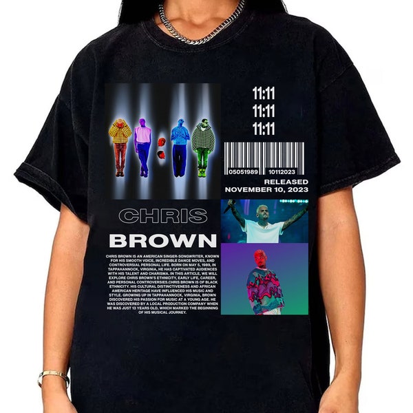 Vintage Chris Brown T-shirt,Chris Brown Album TShirt,11-11 Album TShirt,Artist Album TShirt,R&B Music Shirt,Chris Brown Merch