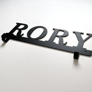 Personalized Metal Name Hooks | Double Coat Hooks | Backpack Hooks | Towel Hooks