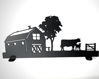 Farm Mailbox Topper Cow Barn Scene Farm Home Decoration Outdoor Gift