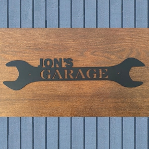 Personalized Garage Sign | Custom Metal Wall Decor | Wrench Sign | Fathers Day Gift | Gift for Dad