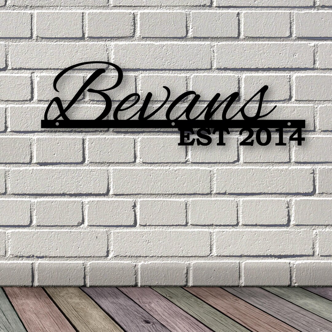 Personalized Name Sign, Family Name Metal Sign Establish Date, EST Wall ...