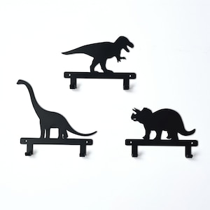 Kids Dinosaur Wall Hooks | Double Hooks | Backpack Hooks | Towel Hooks | Coat Hooks