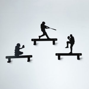 Kids Baseball Player Wall Hooks | Coat Hooks | Backpack Hooks | Towel Hooks | Double Hooks