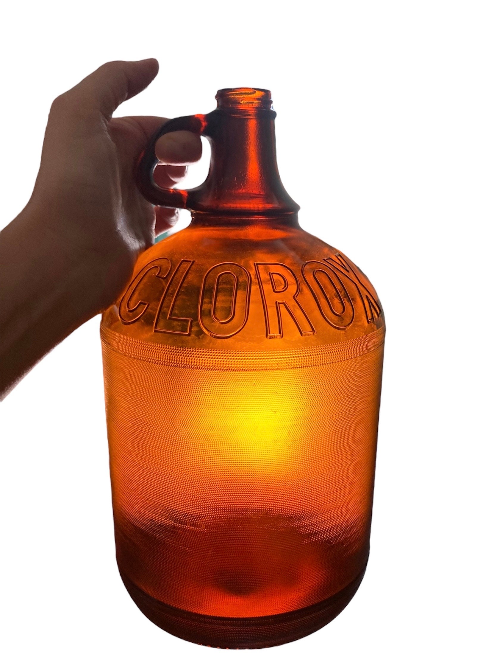 Amber Glass Clorox Bleach Gallon Bottle With Handle 1950s Etsy