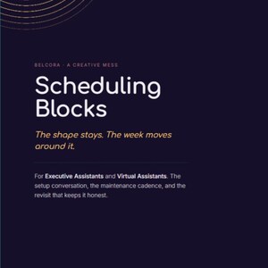 Scheduling Blocks Template | Time Management System for EAs, VAs (Digital Download)