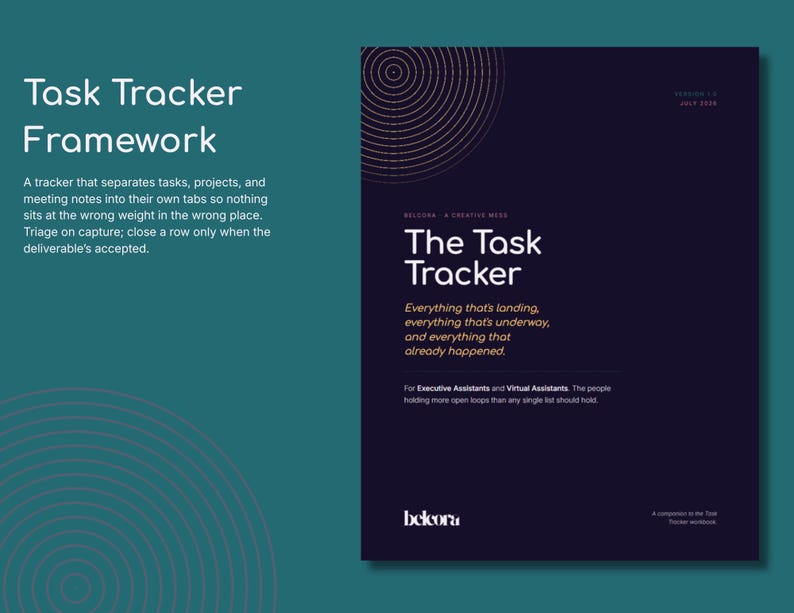 Task Tracker Framework for EAs | Project Management System (Digital Download) image 1