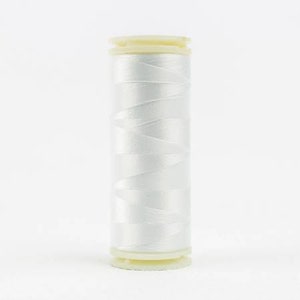 May include: A spool of white thread with a plastic bobbin.