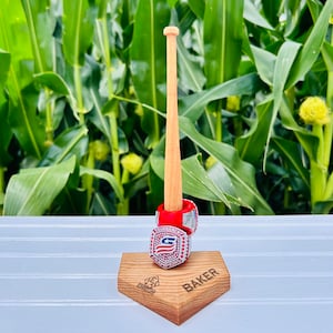 Baseball/Softball Ring Holder and Medal Display, Sports Ring Holder/Stand- Maple Wood