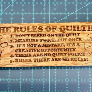 Quilters Clapper- Quilters Rules-Handcrafted from Oak Wood with Laser Engraving