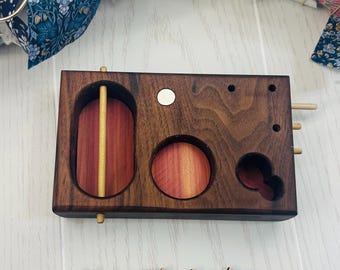 Walnut & Cedar Sewing Station: English Paper Piecing, Embroidery Tool