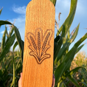 Quilters Clapper- Wheat-Farmers Wife-Handcrafted from Oak and Walnut Wood Inlay with Laser Engraving