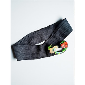Vintage Rafael Sanchez Hand Painted Wood Buckle‎ Stretch Belt 36\