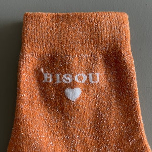 Sparkly Kiss French Socks Gift for Friends Love Socks Glitter Socks Birthday Gift Idea Christmas Gift Girlfriend Present image 10