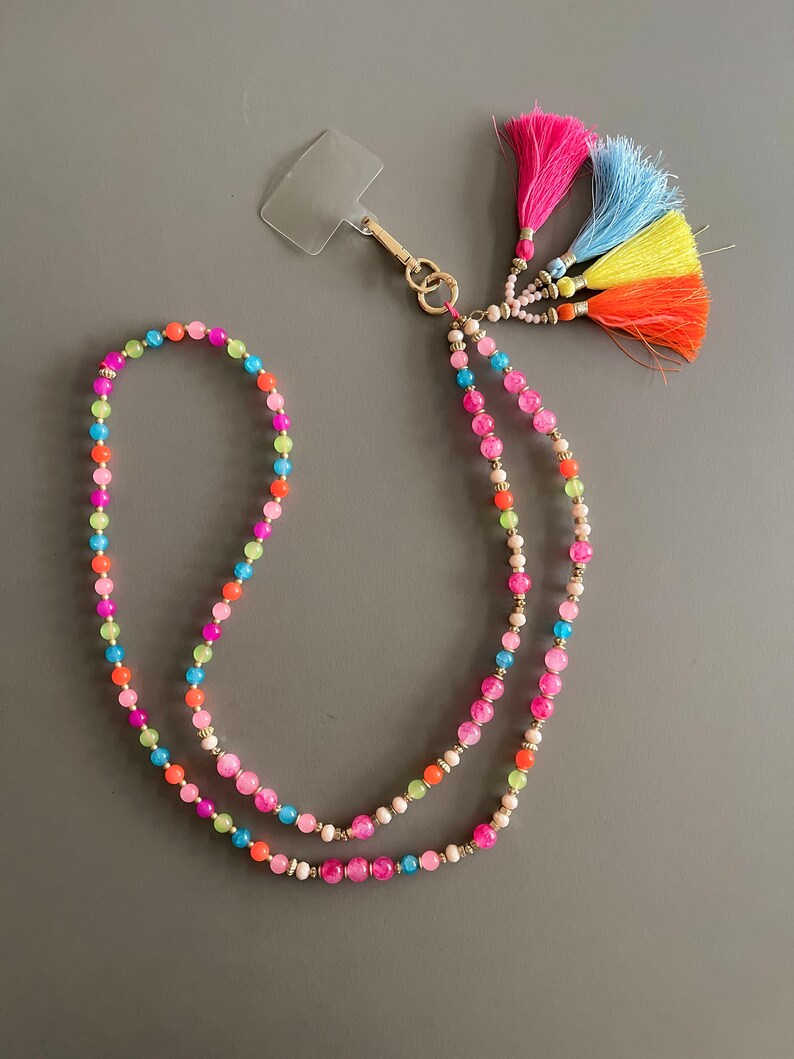 Phone chain/Phone lanyard/Phone strap/Cell phone chain/Phone necklace/Phone case lanyard/Handmade phone chain/Fashion phone chain/Gift Rainbow