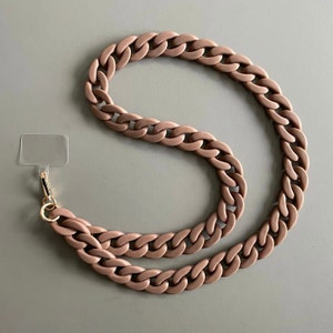 Phone leash/Phone chain/Phone lanyard/Phone strap/Cell phone chain/Phone necklace/Phone case lanyard/Fashion phone chain/Gift for her Taupe
