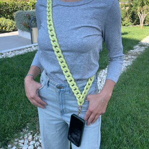 Phone leash/Phone chain/Phone lanyard/Phone strap/Cell phone chain/Phone necklace/Phone case lanyard/Fashion phone chain/Gift for her Yellow