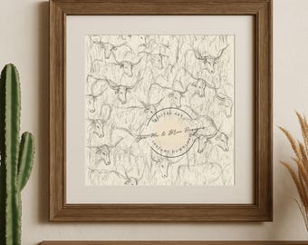 Longhorn Wall Art Printable – Western Farmhouse Decor, Minimalistyczny szkic bydła z Teksasu, Rustykalne ranczo do pobrania w wersji cyfrowej, Wydruk sztuki kowbojskiej