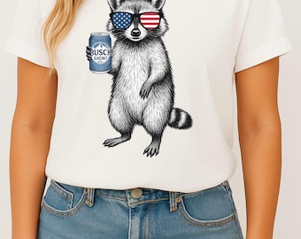 Avoir un 4e sauvage PNG | Conception patriotique drôle de sublimation de raton laveur | Chemise 4 juillet PNG | Téléchargement numérique rouge blanc et sauvage,