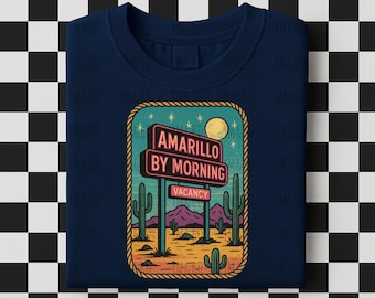 Amarillo by Morning PNG, Projekt graficzny Western Country, Sublimacja koszuli Retro Rodeo Cowboy, Pobieranie cyfrowe muzyki country, George Strait