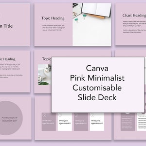 Pink Minimalist Canva and Powerpoint Slide Deck Powerpoint Template Canva Template Presentation Template Business Template Business Tools
