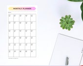 Printable Monthly Planner Template, Undated Calendar (PDF, PNG)