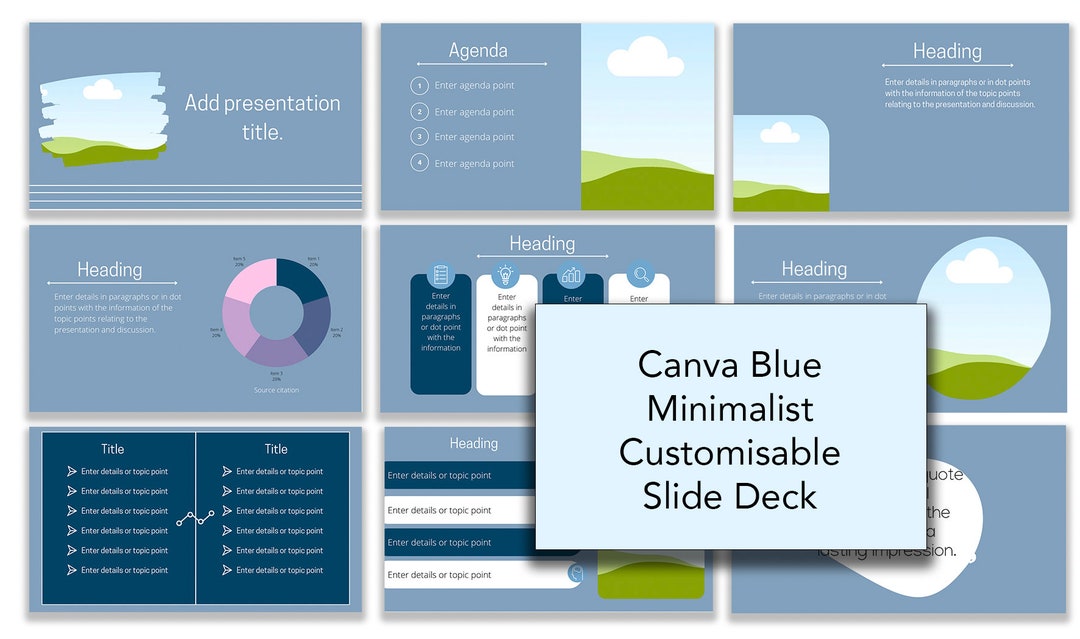 Blue Minimalist Canva and Powerpoint Slide Deck Business Presentation ...