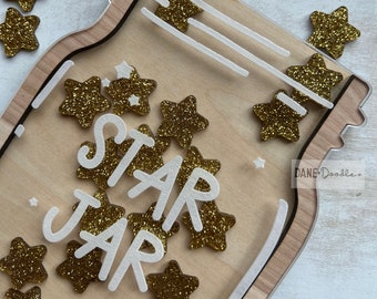 Reward Jar, 35-100 Gold puffy stars, Star Jar