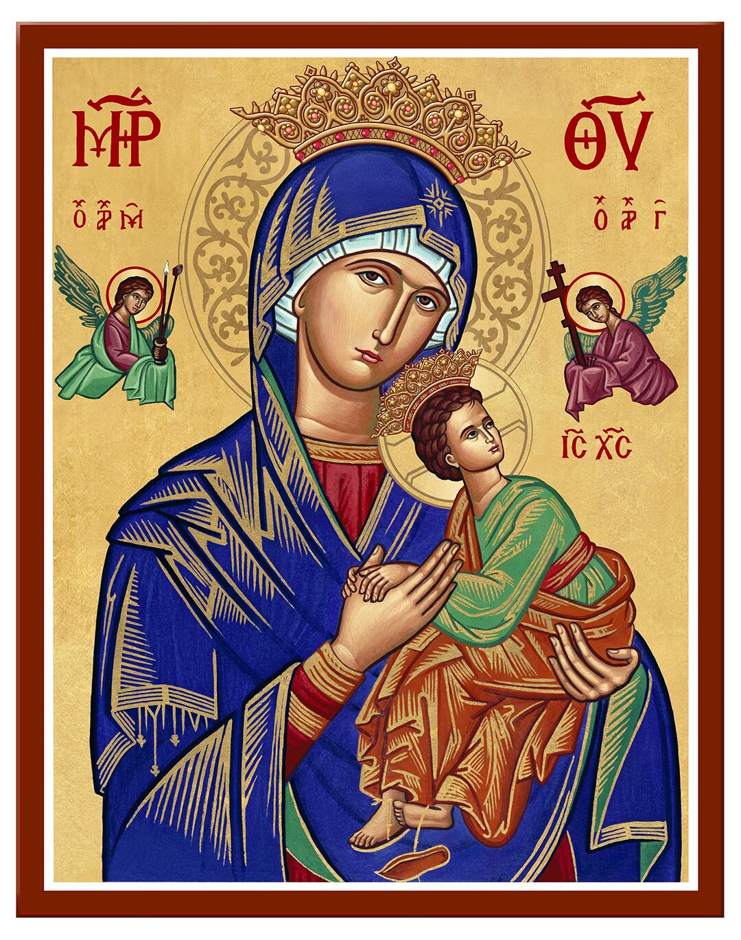 Digital Print Greek Orthodox Icon of Our Lady of Perpetual Help, Virgin ...