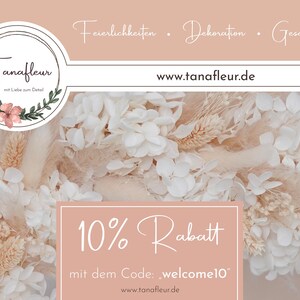 Stehender Trockenblumen Kranz Boho Hortensie Hochzeit Geschenkidee personalisierbarer Türkranz Bild 2