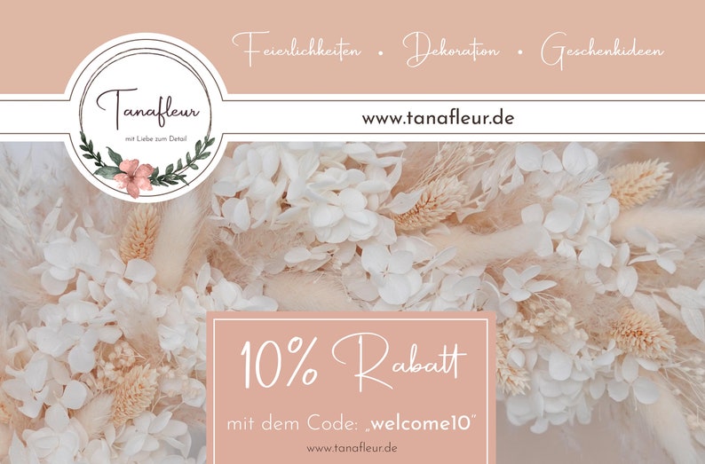 Stehender Trockenblumen Kranz Boho Hortensie Hochzeit Geschenkidee personalisierbarer Türkranz Bild 2