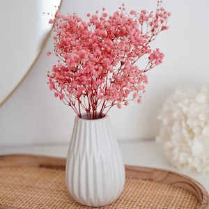 preserved dried flower bouquet gypsophila pink/pink with ceramic vase - spring decoration - gift - wedding decoration