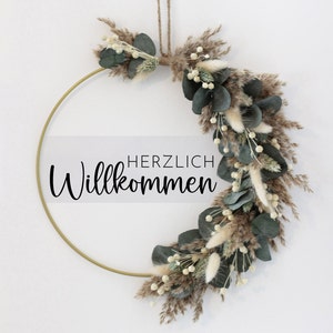 Dried flower ring “Boho Eucalyptus” - customizable door wreath - wall decoration