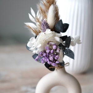 Couronne de fleurs séchées eucalyptus blanc violet cerceau de fleurs de mariage couronne de porte personnalisable image 10