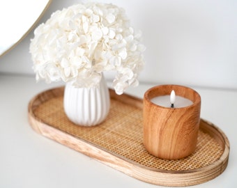 hortensia stabilisé blanc avec vase et plateau décoratif - décoration table mariage - bouquet de fleurs séchées