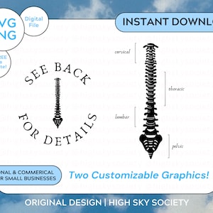 See Back for Details; Chiropractic; Chiropractor Gift; SVG, PNG, Canva Template | Use for Wall Art, Shirts, Mugs, Stickers, Sublimation
