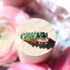 Emerald Half Band Ring