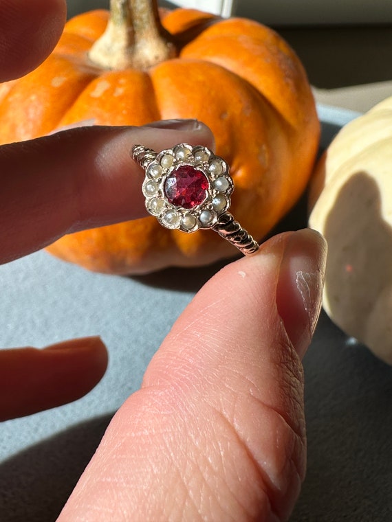 Ruby Flower Stick Pin Conversion - image 4