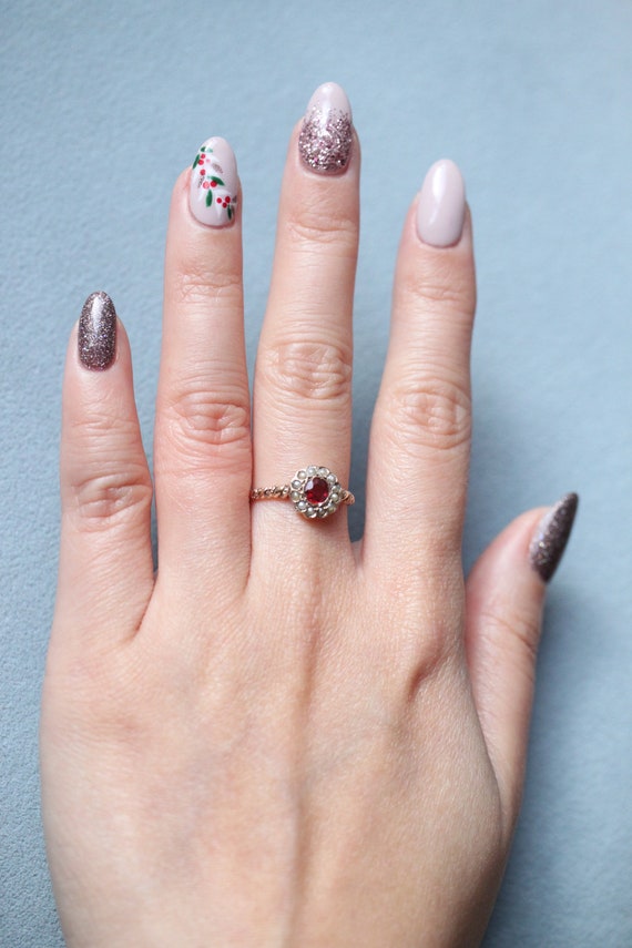 Ruby Flower Stick Pin Conversion - image 3