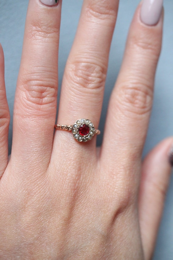 Ruby Flower Stick Pin Conversion - image 2