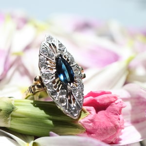Diamond Sapphire Navette