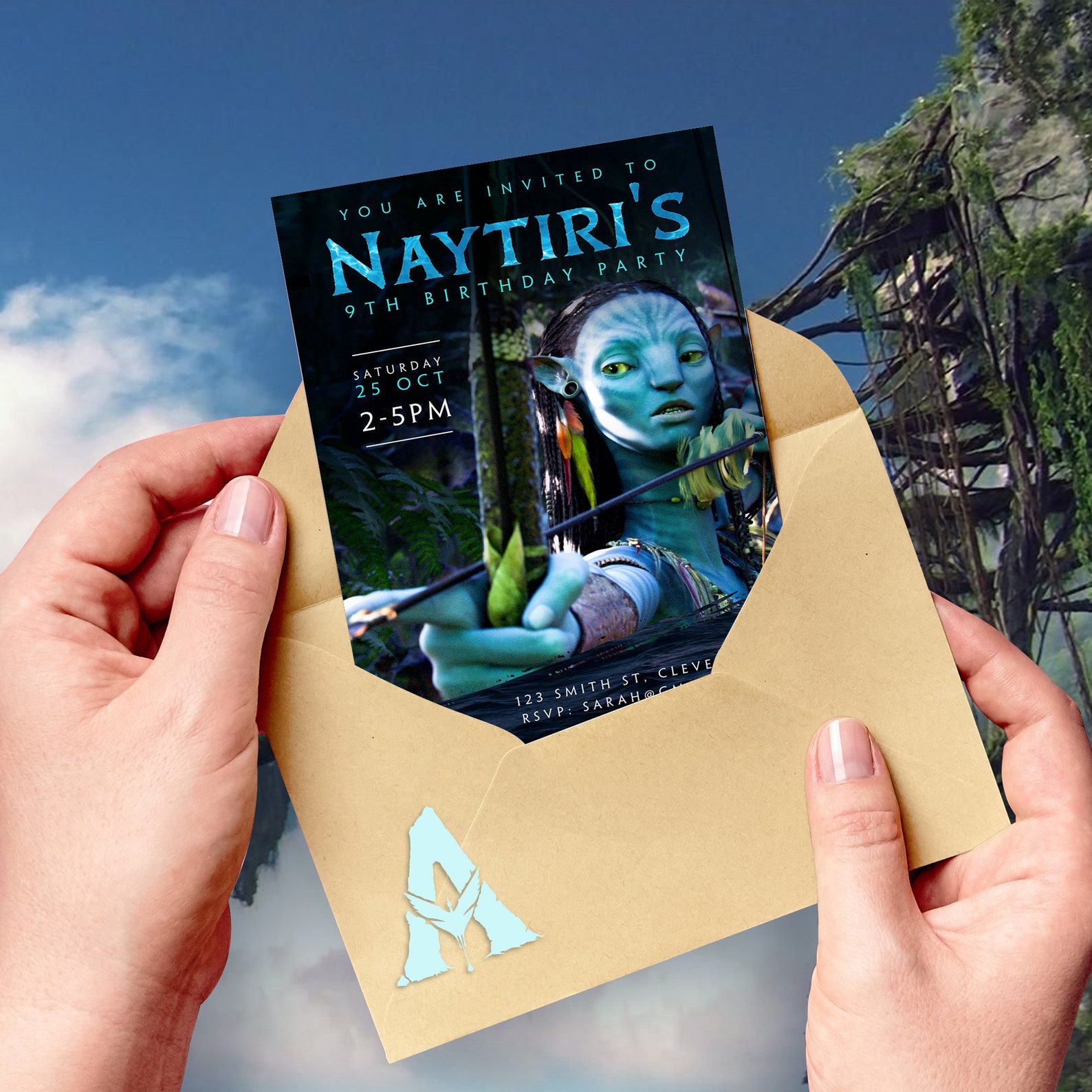 Avatar Birthday Invitation, Avatar Kids Birthday Invite, Naytiri Invite ...